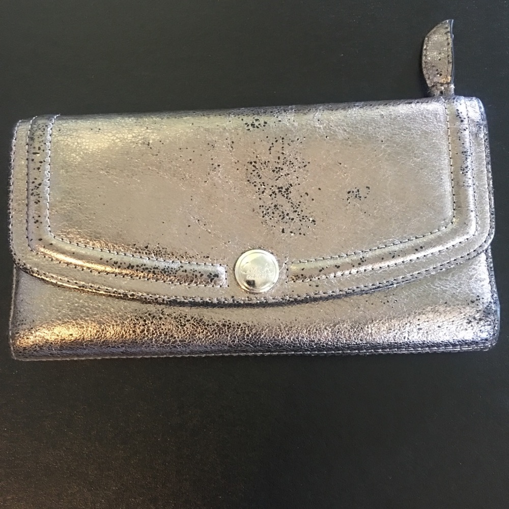 Coach metallic leather wallet